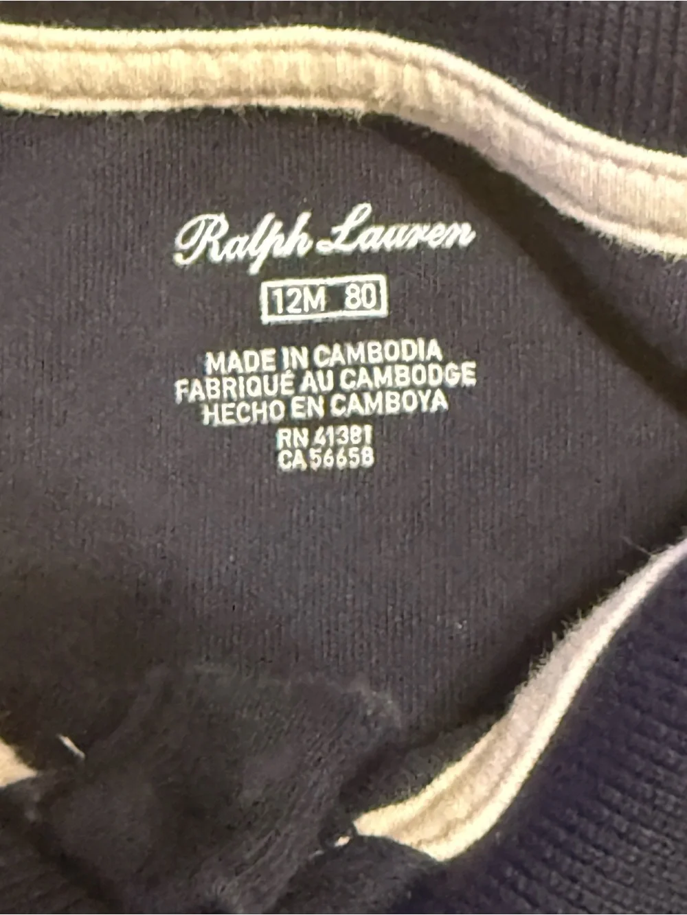 Ralph Lauren Navy Girls Polo Top with Ruffle Hem